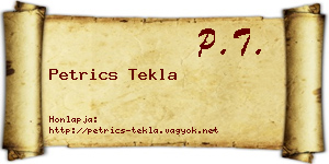 Petrics Tekla névjegykártya